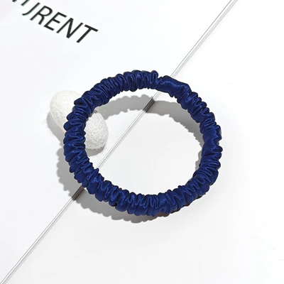 Saç üçün rezinlər: for Women 100% Mulberry Silk - 30mm-1cm-hair-tie-navy-blue
