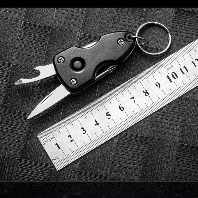 多功能小刀，迷你MINILED灯折刀， 铝氧化多功能刀，户外野营小刀