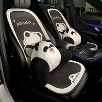 Мультфильм панда Автомобильная подушка Лето четыре сезона универсальная ледяной шелк дышащая простая Подушка Автомобильный подголовник на талию