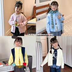 橘子家儿童2025新款秋款针织开衫女孩2025上衣儿童衣服洋气毛衣