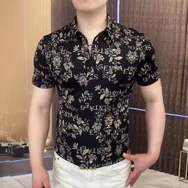 高品质夏季Polo衫男士时尚休闲半袖潮流百搭轻奢帅气翻领商务男