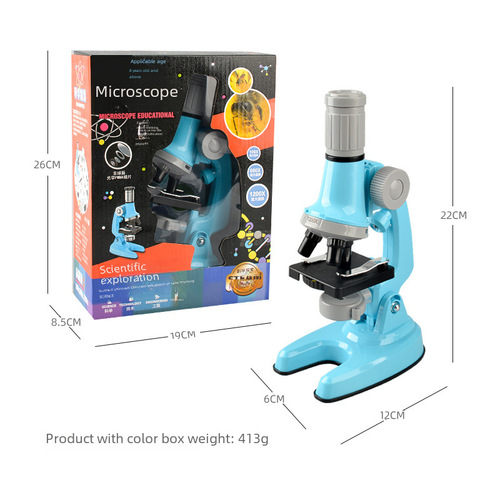 Cross-border Children's STEM Science Microscope Calibration 1200x Biological Education Science Kit Elementary School Student Experiment Tool Toy