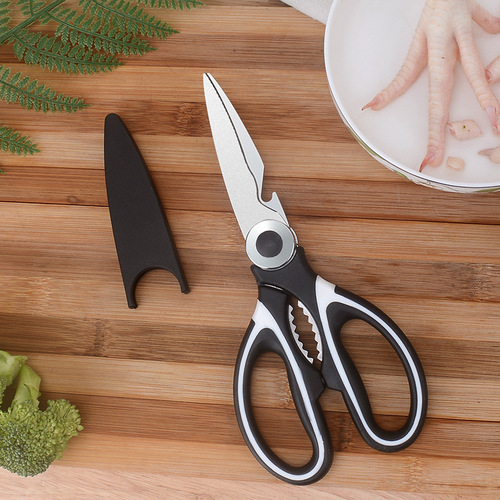 Multi-purpose chicken bone bottle opener walnut cracker knife sheath scissors stainless steel panda clip multi-functional kitchen scissors