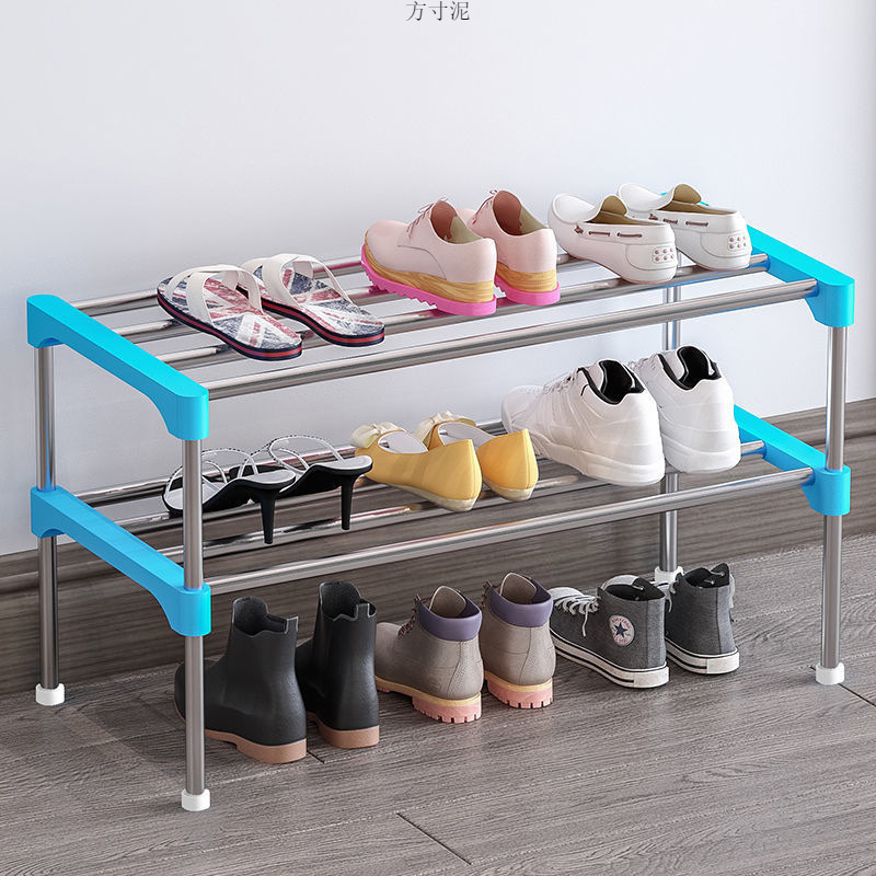 Estante de zapatos simple hogar dormitorio económico multicapa puerta de alquiler de almacenamiento espacio de ahorro de montaje estante de zapatos al por mayor