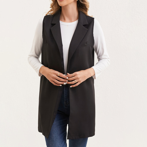 Women's European and American Fashion New Commuter Versatile Sleeveless Slim Fit Suit Jacket