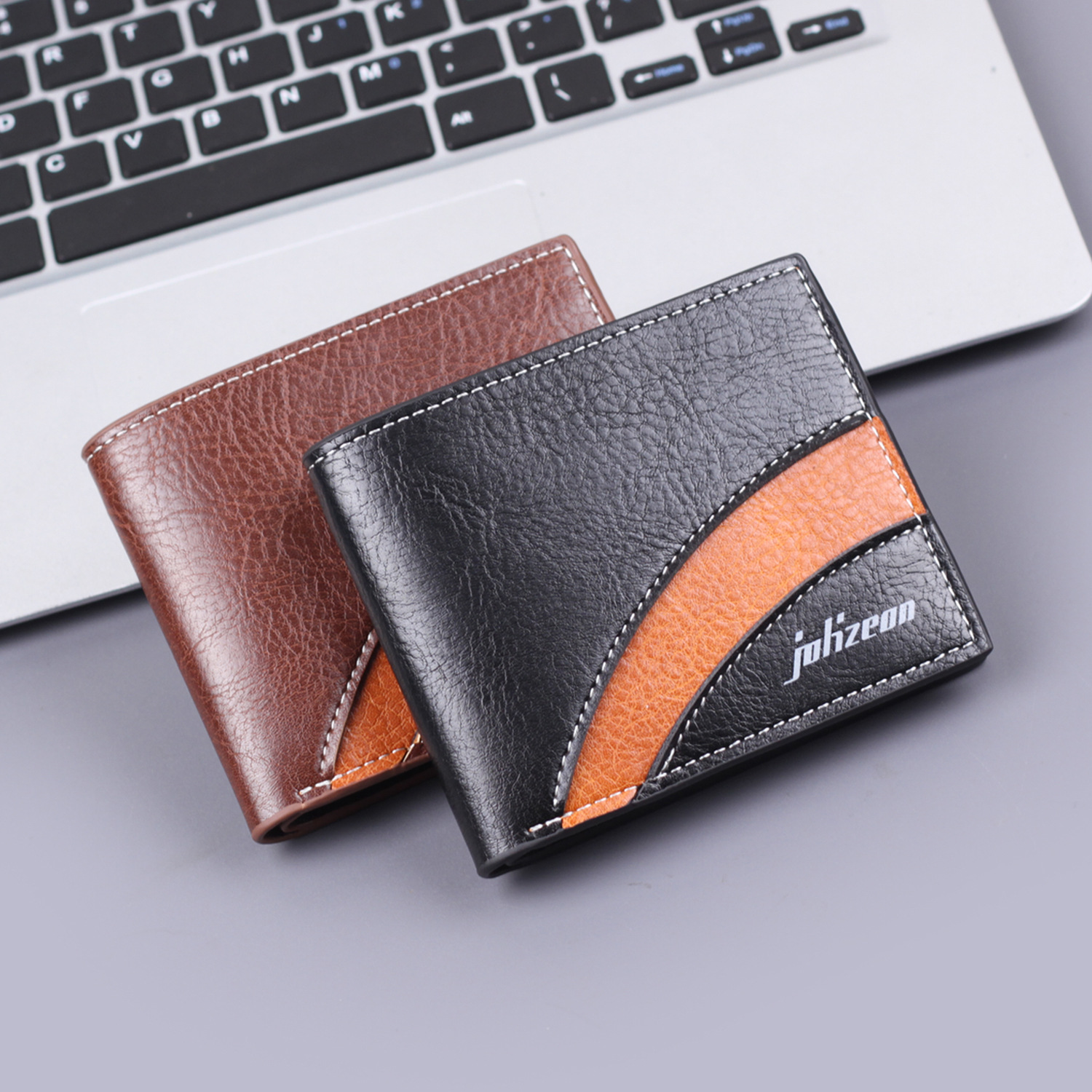 Cartera de hombre, cartera corta de hombre, bolso de tarjeta en una cartera de hombre, bolso multifuncional de gran capacidad.