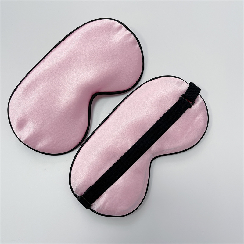 Máscara de ojo de seda para dormir de doble cara de seda artificial Máscara de ojo de sombreado de seda de mora color sólido máscara de ojo de satén en stock al por mayor