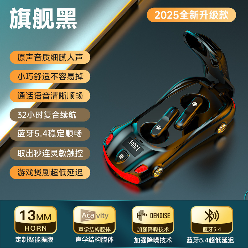 跨境爆款迷你耳机tws无线蓝牙耳机跑车造型降低低延迟私模耳机L24|undefined