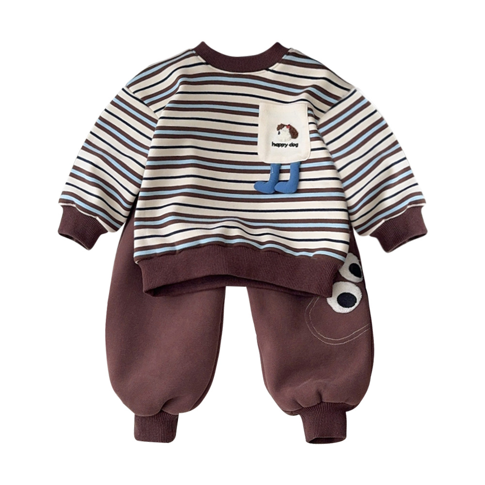 2024 otoño e invierno nuevos productos ropa para bebés más trajes de terciopelo para niños engrosados para bebés