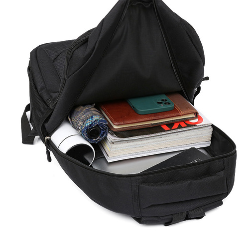 时尚新款商务通勤双肩包15.6寸大号简约黑色电脑背包中大学生书包