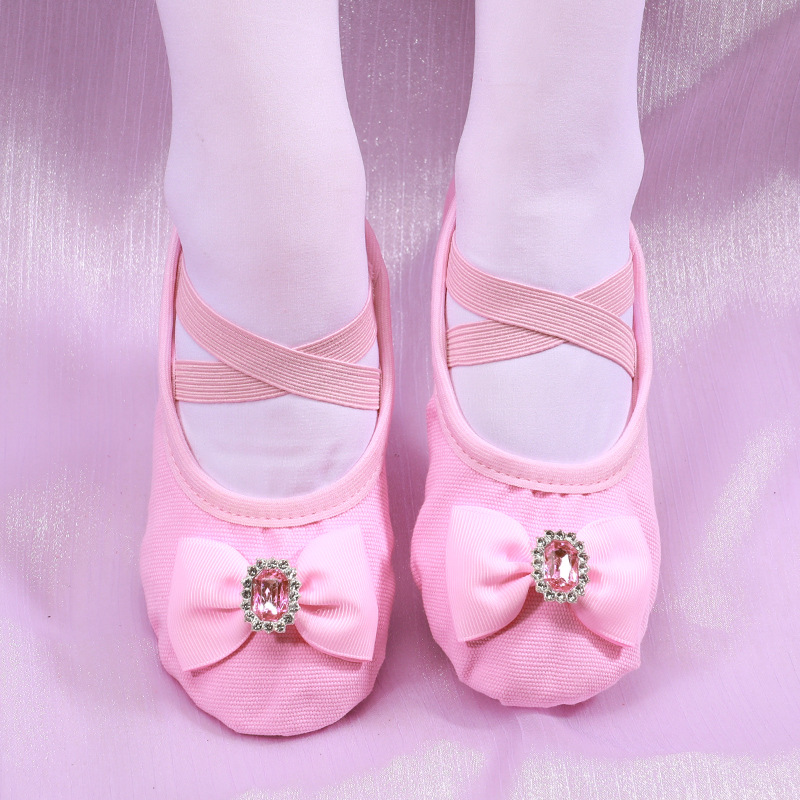 Children's Dance Shoes Cute Bow Ballet Performance Cat Claw Shoes Girls Practice Dance Body Cat Claw 8051