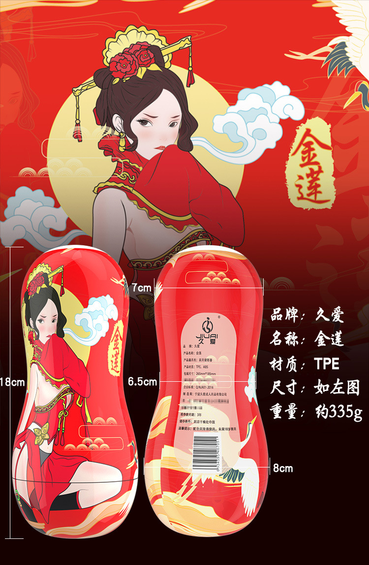 Jiuai Manual Airplane Cup Male Masturbator in TPE with Chinese-Style Design — detail image 27