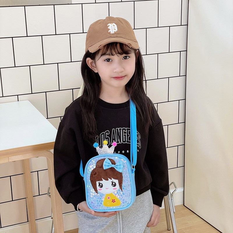 Mochila de moda de sequillas para bebés, lindas bolsas de hombro para niñas de corona, 2025 bolsas de comercio exterior para niños nuevos tipos coreanos