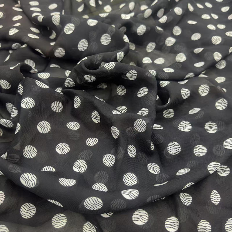 190T*75D*75D*150cm*60*반응성 인쇄*폴카 도트 인쇄*#2