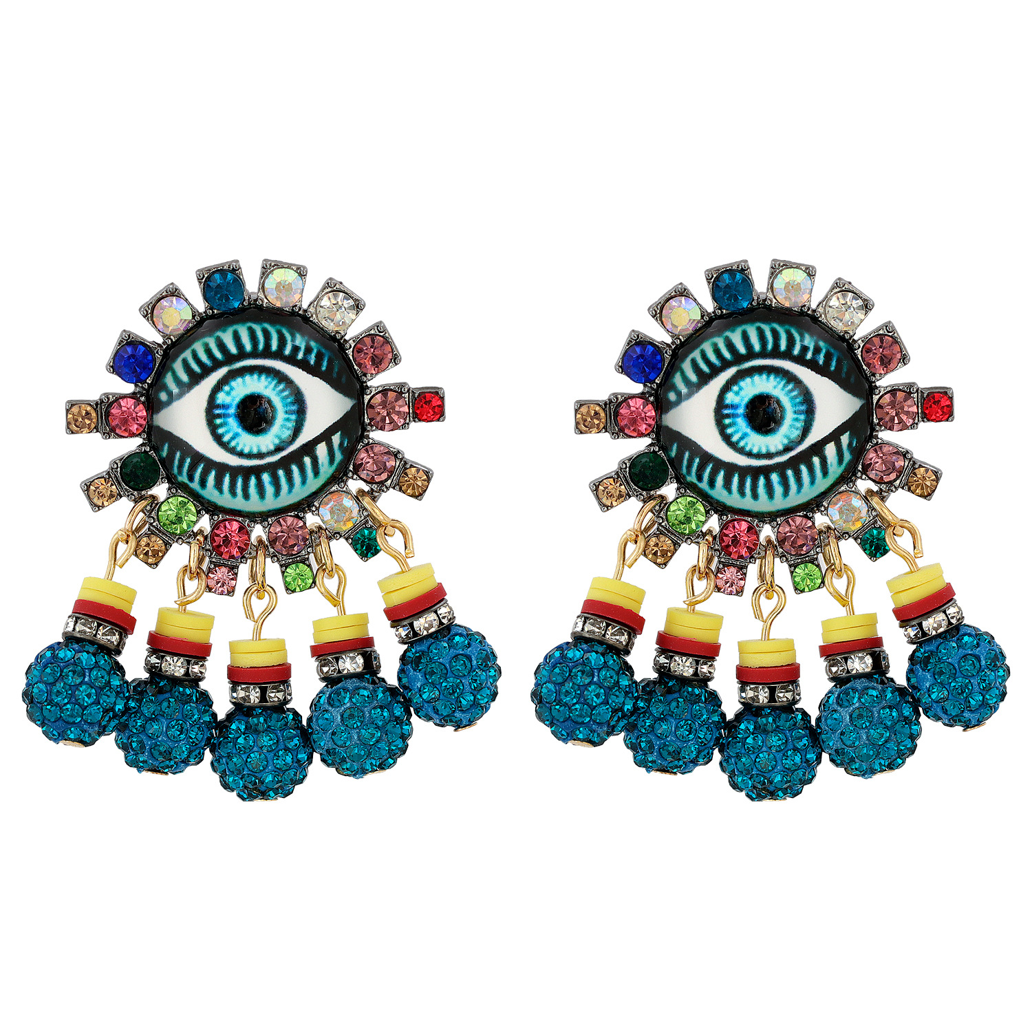 Aretes Colgantes Con Forma De Ojo Retro display picture 5