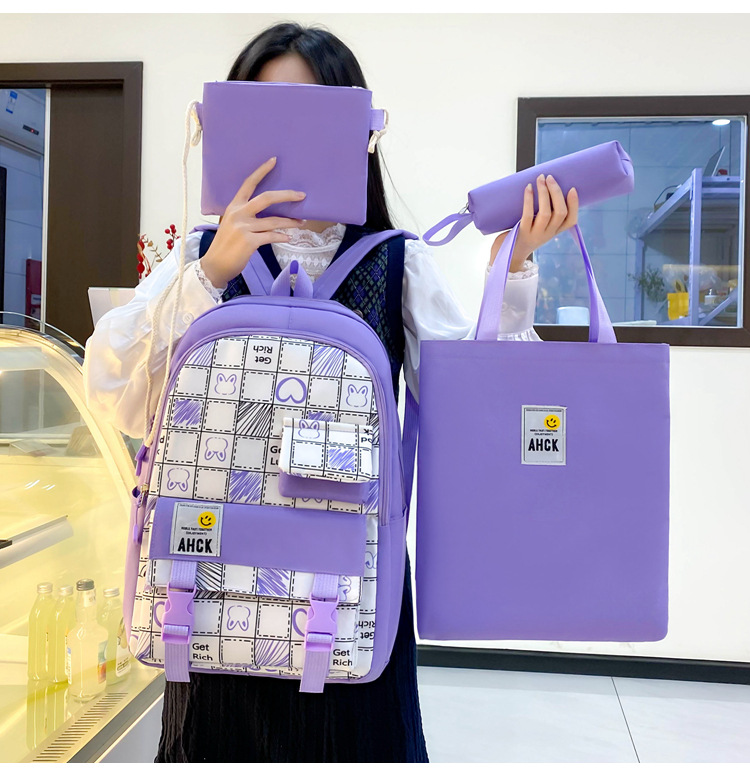 Kinderrucksäcke Neuer Rucksacktrend für Schüler der Mittelstufe Vierteiliger Schulranzen Computertasche mit großer Kapazität Rucksack_voghion.com