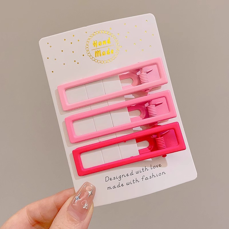 Pinza para el cabello de dopamina sin costuras de color caramelo clip lateral femenino flequillo clip para el cabello roto tocado clip de pico de pato y2k horquilla de una palabra