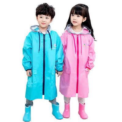 Children's cartoon polyester raincoat boys and girls poncho with schoolbag position raincoat primary school student raincoat new raincoat split