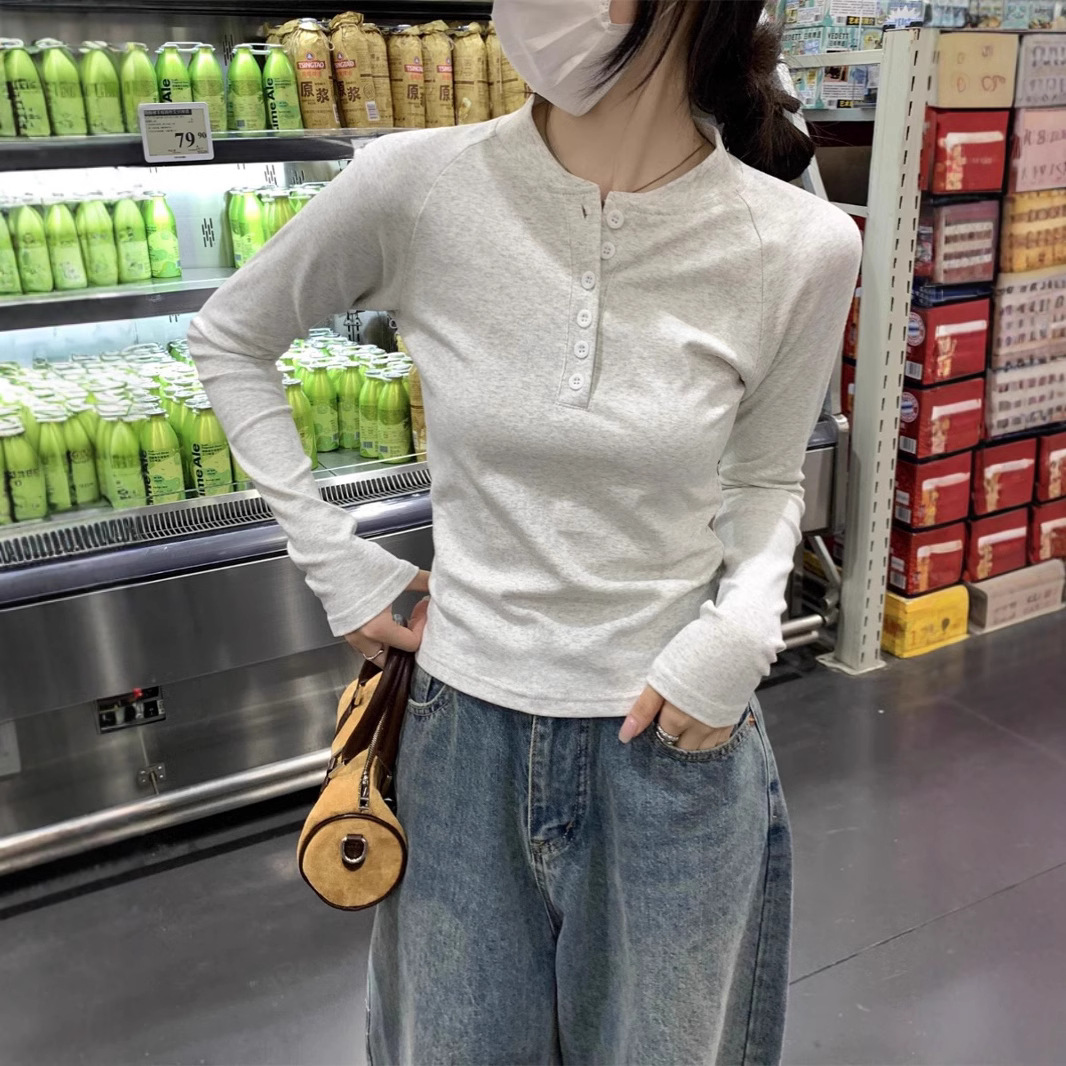Autumn base body-friendly short fashionable long-sleeve