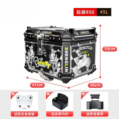 Scooter UY Mavericks NS Trunk | Motorcycle trunk - 45lx7-850liningaluminum-bottom-plate-backrest