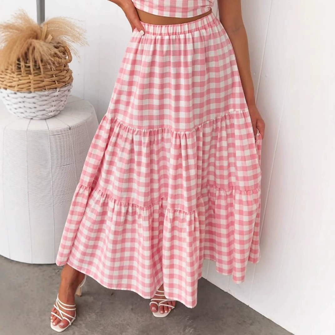 Летняя новинка 2025 года: популярная клетчатая многоцветная сексуальная юбка-кейк для трансграничной электронной коммерции и внешней торговли