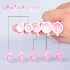 Tattoo three-color ring cup color material ring cup plastic ring color material holder cup can be labeled eyelash glue holder cup
