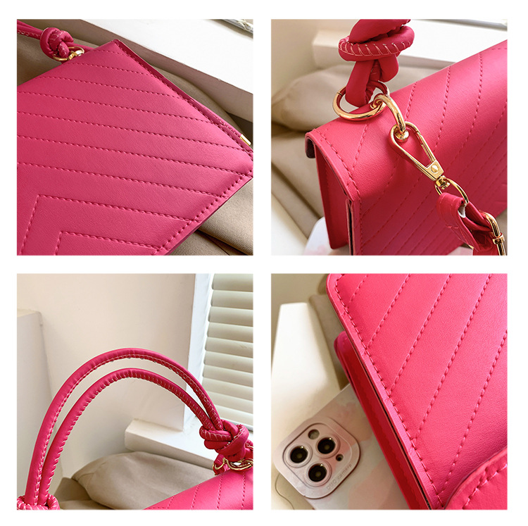 Women's Small All Seasons Pu Leather Solid Color Fashion Square Flip Cover Handbag display picture 2