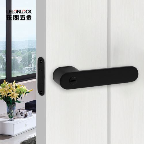 Minimalist ecological door lock with key bedroom door lock black and white gray modern magnetic silent invisible wooden door lock