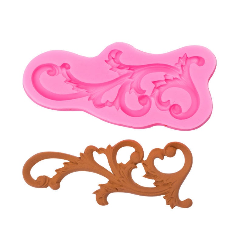 Retro en relieve encaje decorativo frontera molde de silicona cake Edge decoración molde de silicona líquida