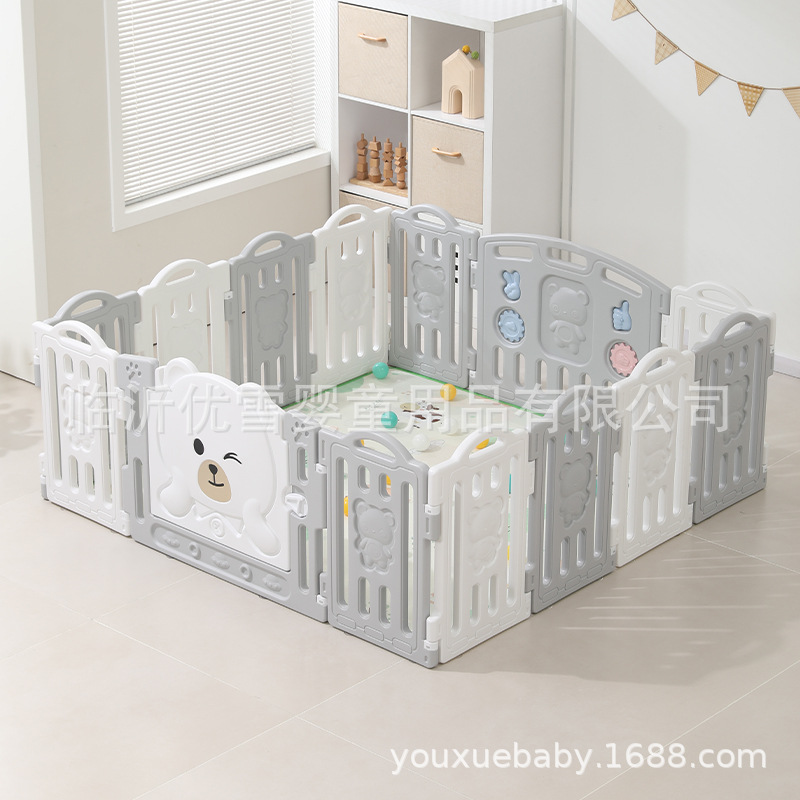 Chocolate Bear Baby Baby Fence Indoor Household Game Barrier Niños Fence Ground Crawling Pad Parque de Entretenimiento