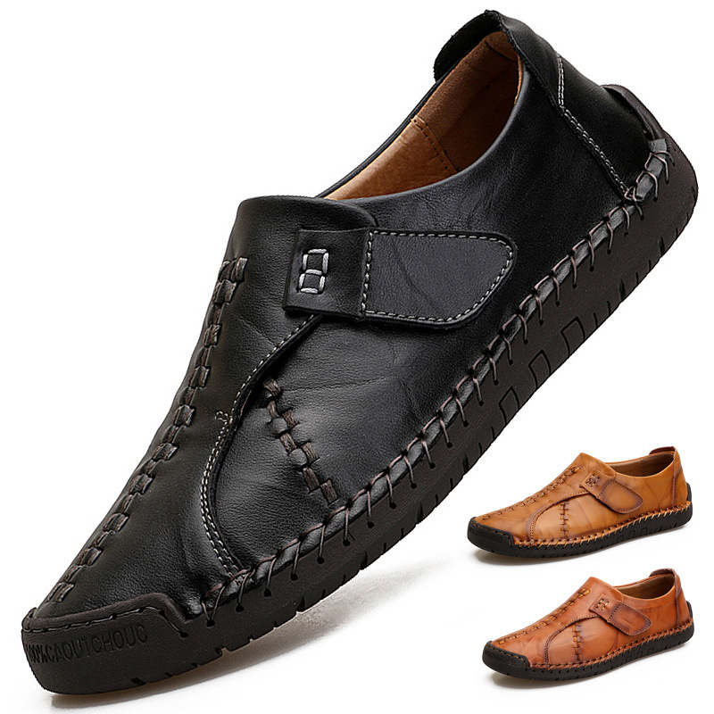 Large size men's casual leather shoes co...