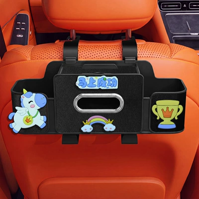 multifunctional tissue box with cup — Car tissue box/set - immediate-success-4-in-1-seat-storage-box-4th-generation-black