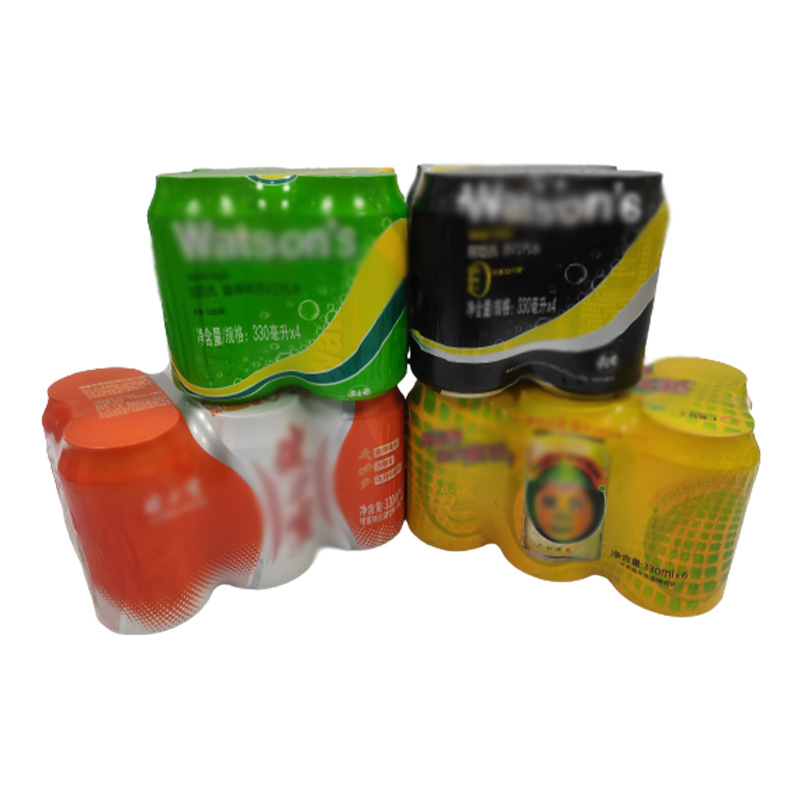Latas película retráctil espesado plástico transparente sellado película impresión automática plegable cerveza agua mineral PE película retráctil