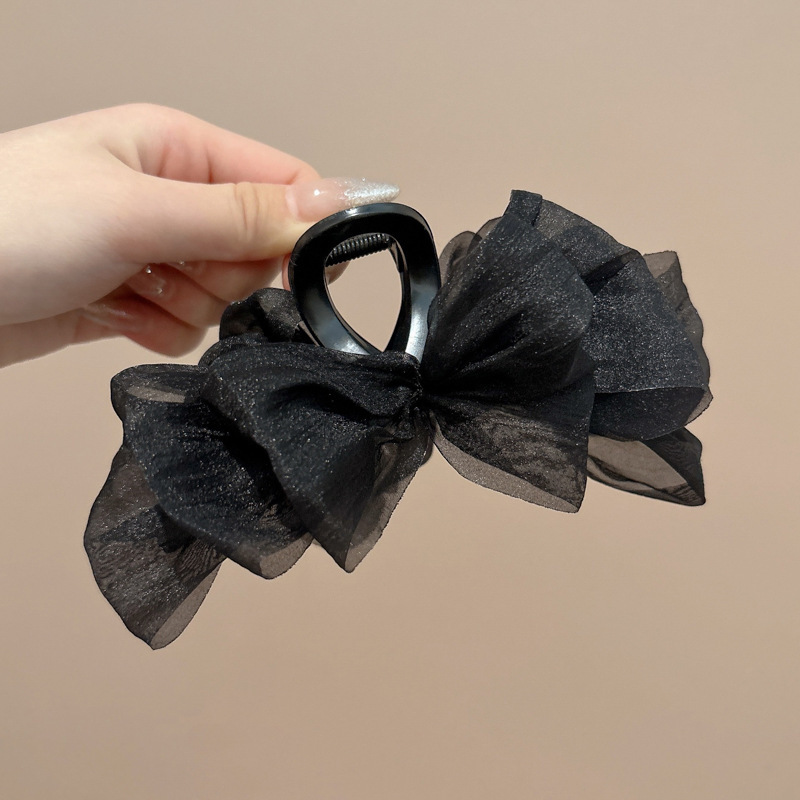 Clip de agarre de lazo de súper hada, parte posterior de la cabeza llena, pinza para el cabello, clip para el cabello de princesa, tocado de clip de tiburón de sentido avanzado