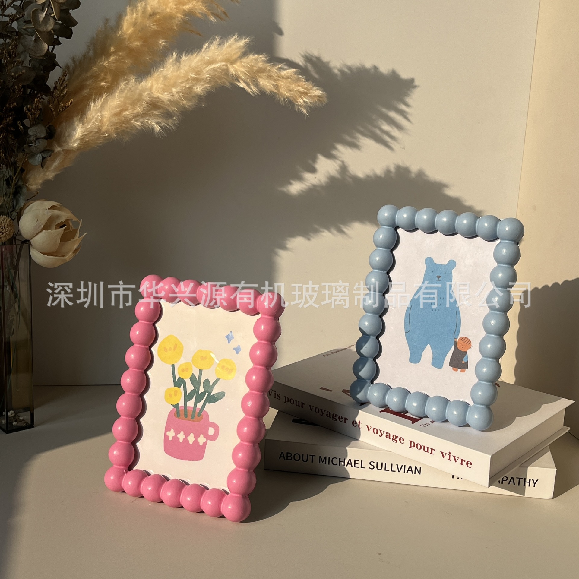 Cute marco de fotos de resina de bola 6 pulgadas / 7 pulgadas de escritorio decoración del hogar decoración artística marco de fotos decoración marco de fotos image 1