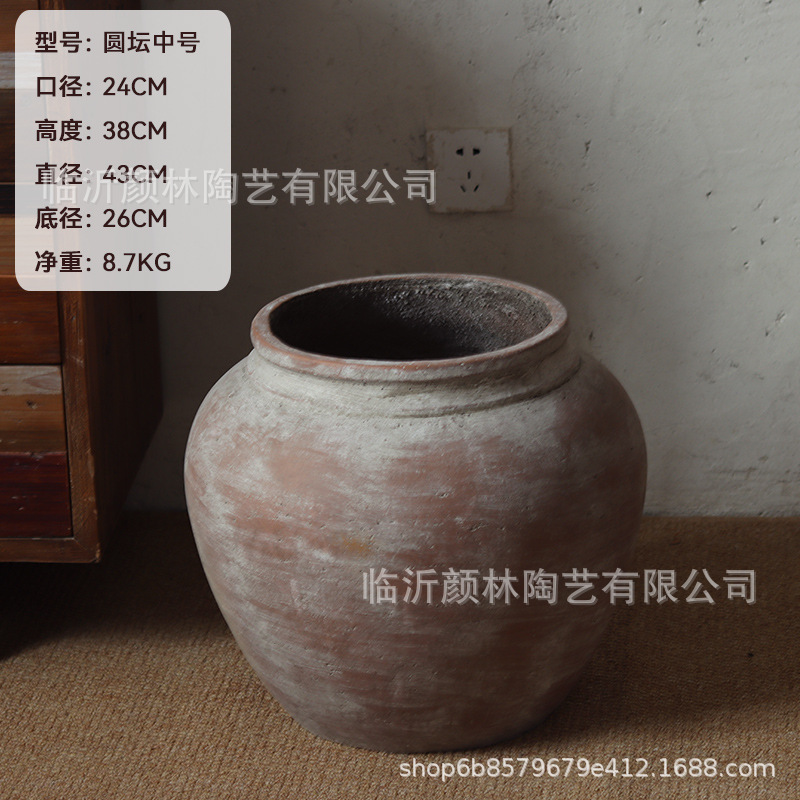 Vintage cement maceta de flores silencioso viento verde ornamentos maceta de flores gran abdomen jar jarro decoración de hotel jarro antiguo