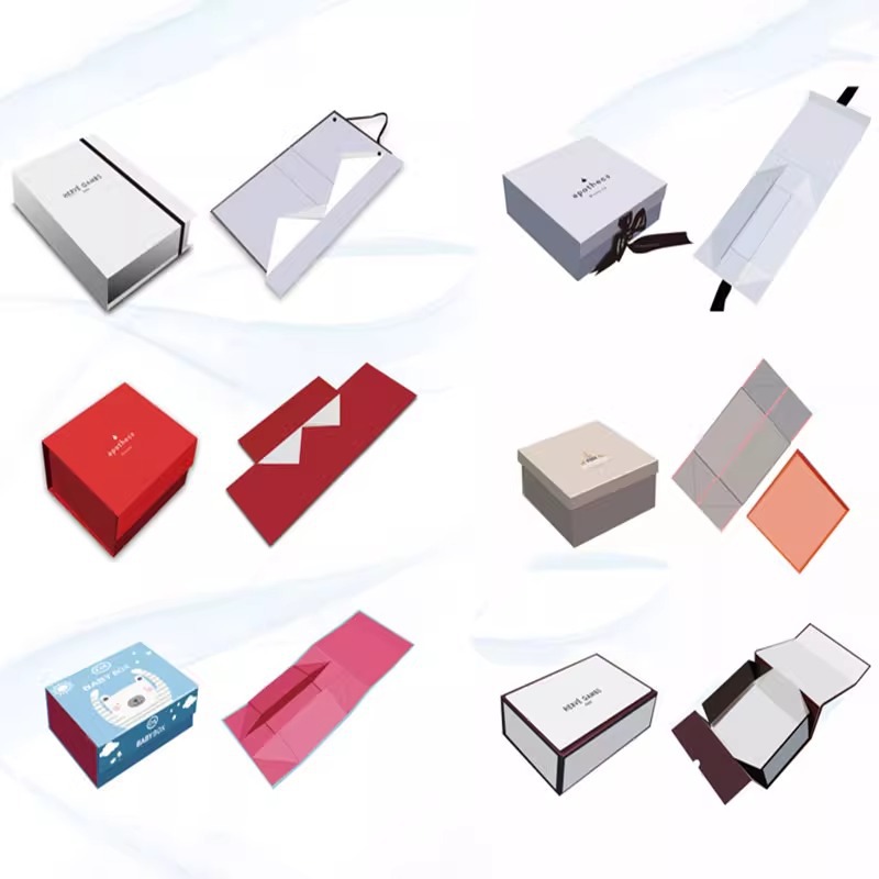 Caja de embalaje plegable de pedido T4, caja de regalo plegable plegable portátil de una pieza, caja de regalo magnética