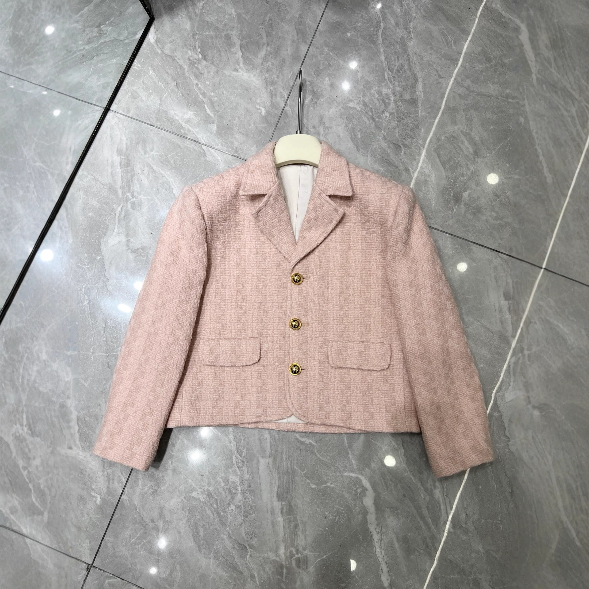 [2025 New Autumn and Winter Tweed Short Jacket, Lapel Single-Breasted Ladylike Short Top