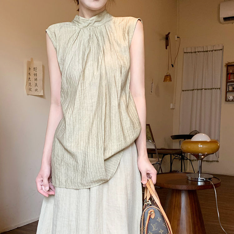 2025 夏の新スタイル怠惰でリラックスしたワイドレッグパンツロング新中国風のパンツスカート弾性ウエストストレートパンツ女性のための|undefined