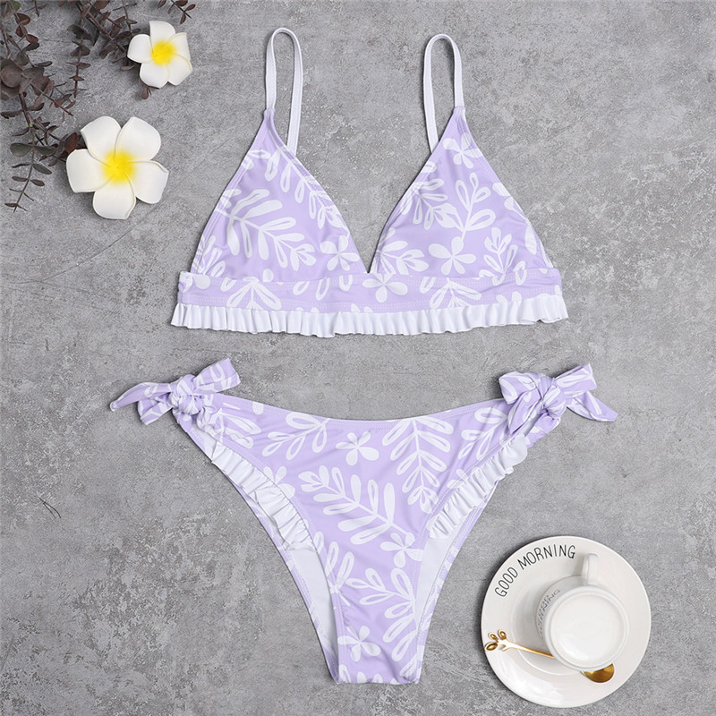 sexy print triangle bikini swimsuit  NSHL23831