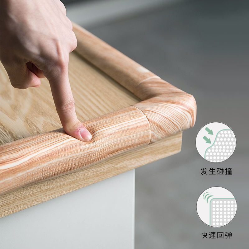 Natural Wood Color Baby Anti-Collision Strips, Thickened and Widened Children's Table Corner Protectors, Set of 2m
