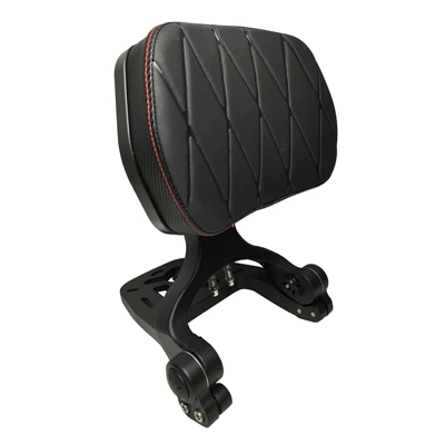 Motorcycle bumper – black front and rear bumper - upgraded-type-a-folding-backrest-diamond-red-line