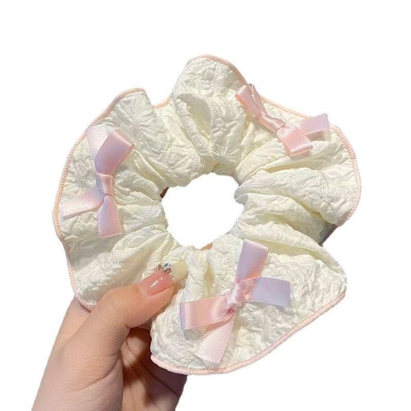 5#Xiaoxiangfeng 대장 머리끈-분홍색과 흰색 리본