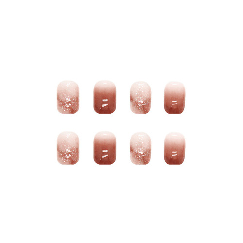 Minimalist color-block gradient wholesale nail art wearable nails beauty nail set short pieces highlight white
