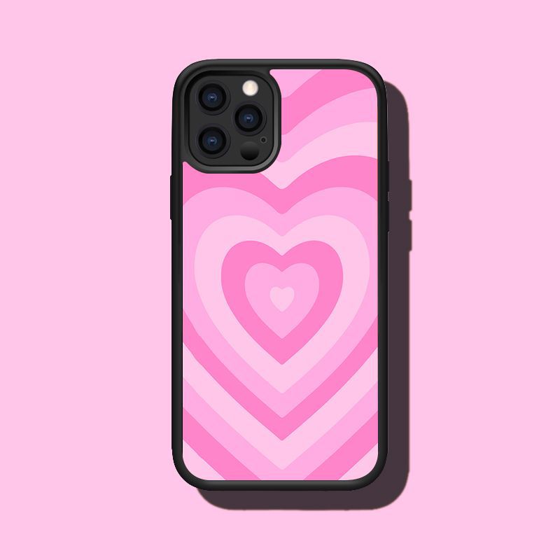 IPhone16PRO Amor rosa europeo y americano Adecuado para Apple 15PROMAX Funda de teléfono móvil Película de aluminio 2D Anti-caída i15