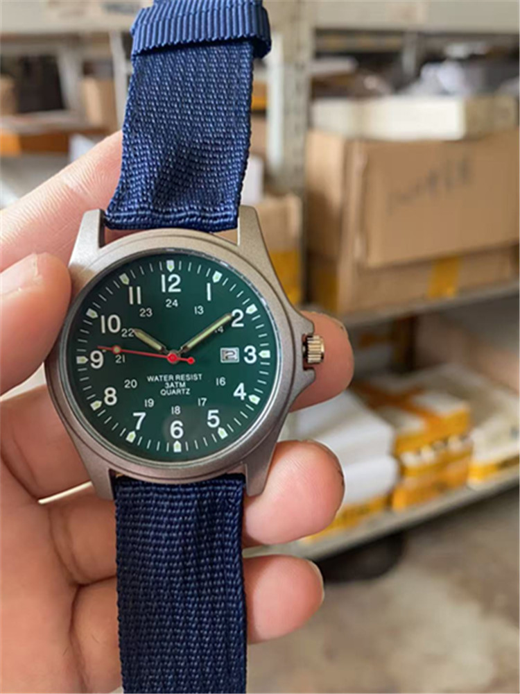 Correa de nylon reloj de hombre Calendario de comercio exterior reloj de cuarzo deseo nuevo reloj AliExpress eBay reloj militar entrega de una pieza