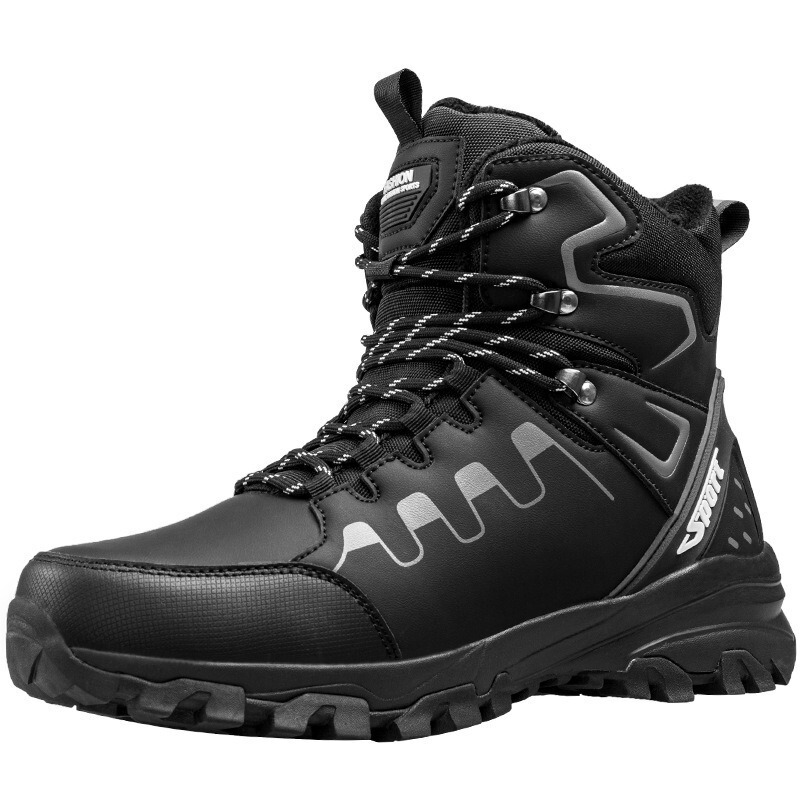 Cross-border wholesale men's mid-tube non-slip snow boots winter thickened warm casual men's cotton shoes fleece-lined waterproof cotton boots Cross-border wholesale men's mid-tube non-slip snow boots winter thickened warm casual men's cotton shoes fleece-lined waterproof cotton boots