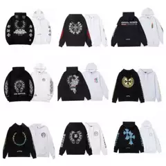 23Ss Correct Version Chrome Heart Sanskrit Embroidered Hooded Sweatshirt 23 New Sweatshirt Couple Series Batch