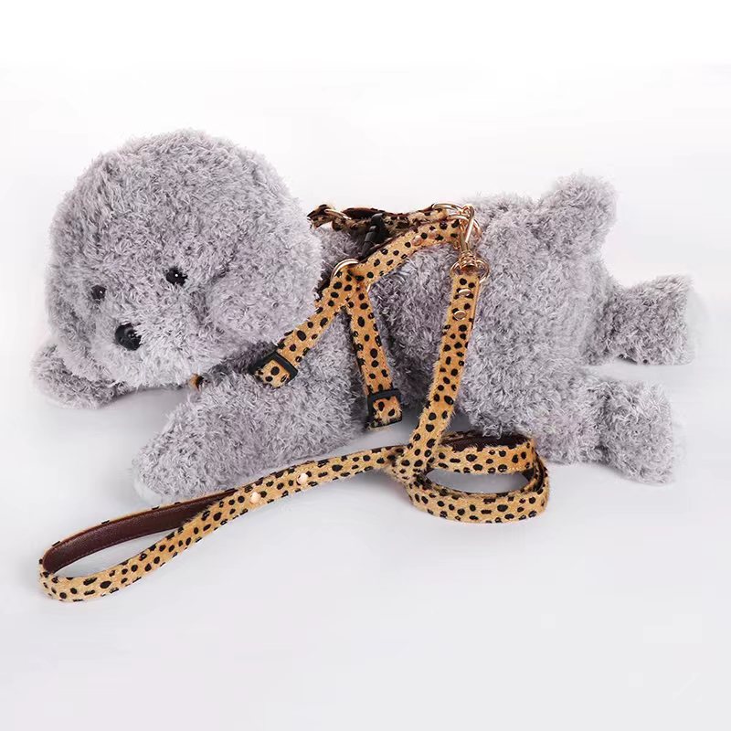 Leopard Pattern Winter Season British Style Mohair Leopard Pet Collar