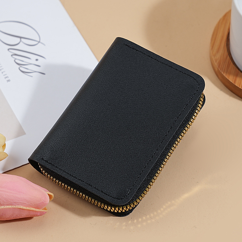 Bolsa de tarjetas de órgano de color sólido, bolsa de tarjetas compacta y exquisita para mujeres, bolsas de tarjetas de bienestar de gran capacidad para hombres, bolsas de tarjetas transfronterizas